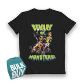 Scooby Doo Beware of Monsters Glow in the Dark Black Kids T-Shirt - Bulk Buy