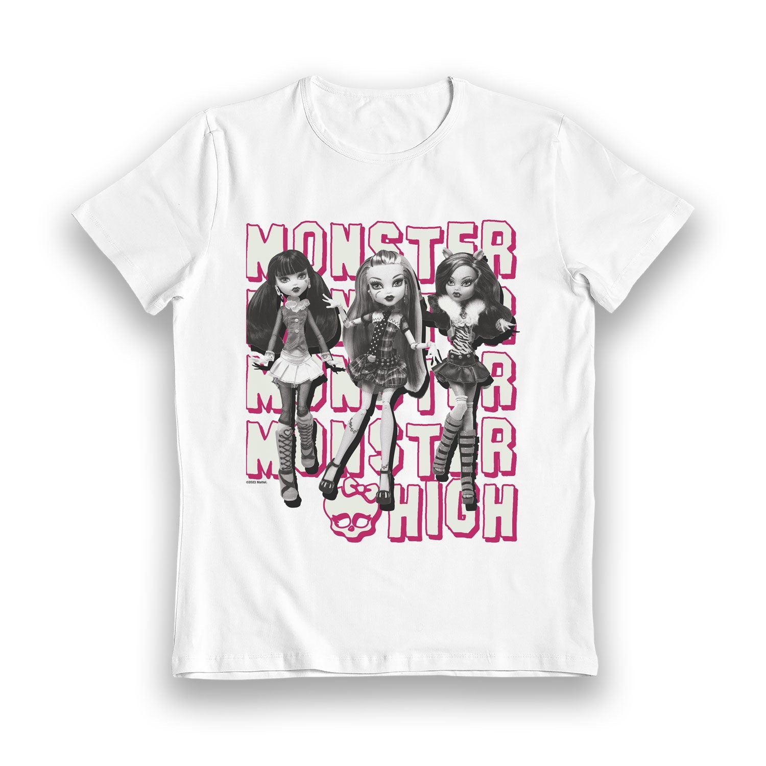 Monster High Girls Glow in the Dark White Kids T-Shirt - Bulk Buy