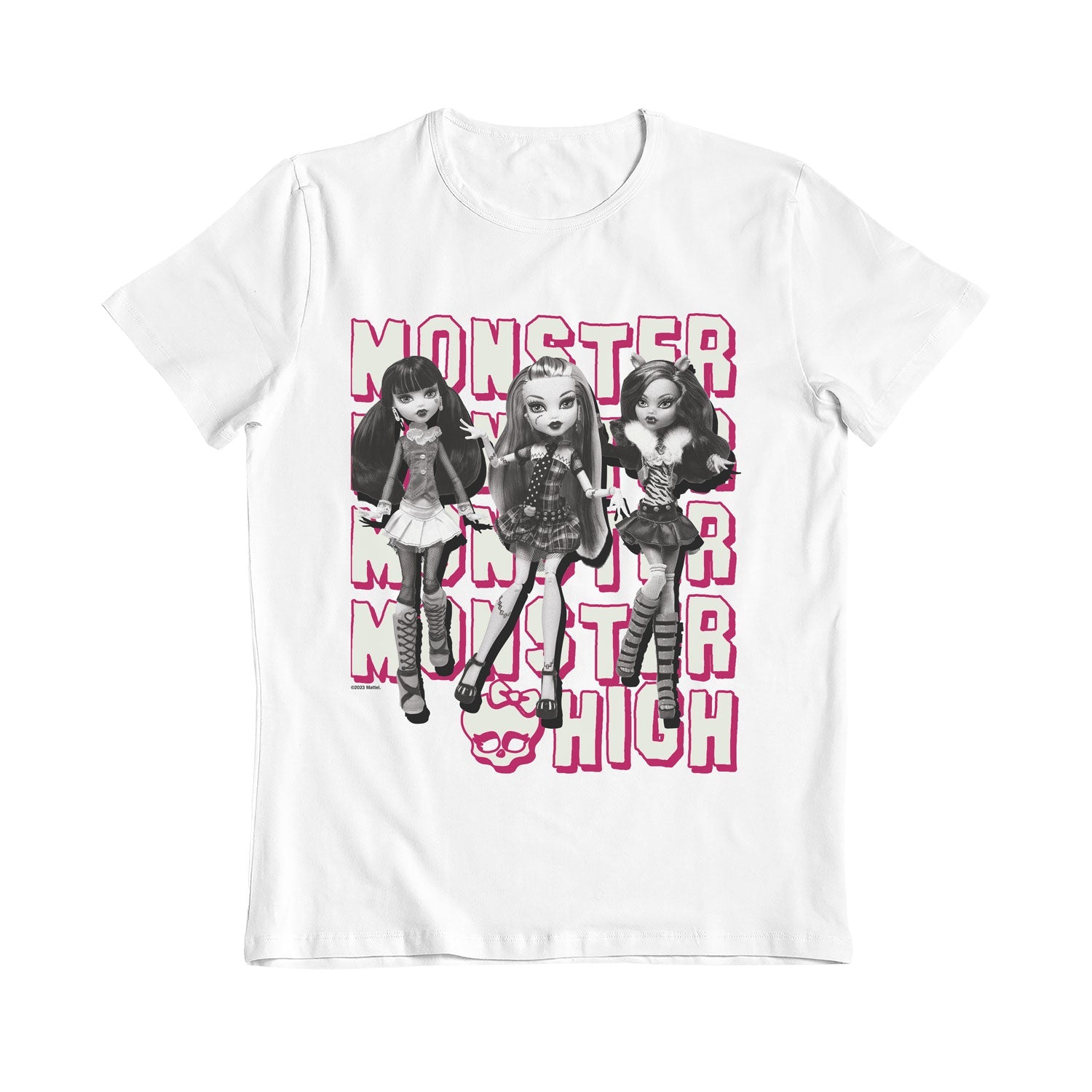 Monster High Girls Glow in the Dark White Kids T-Shirt - Bulk Buy