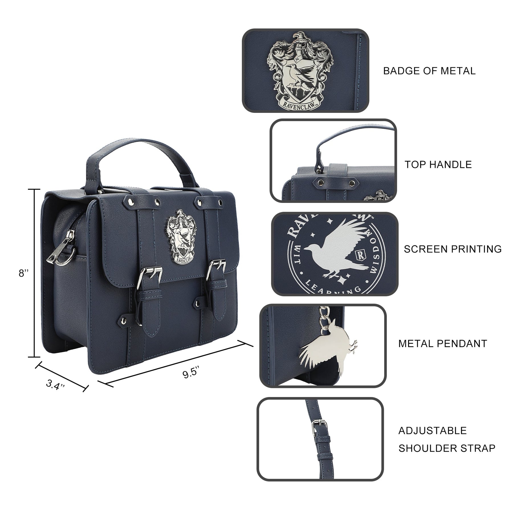 Harry Potter Ravenclaw Satchel Handbag with Charms
