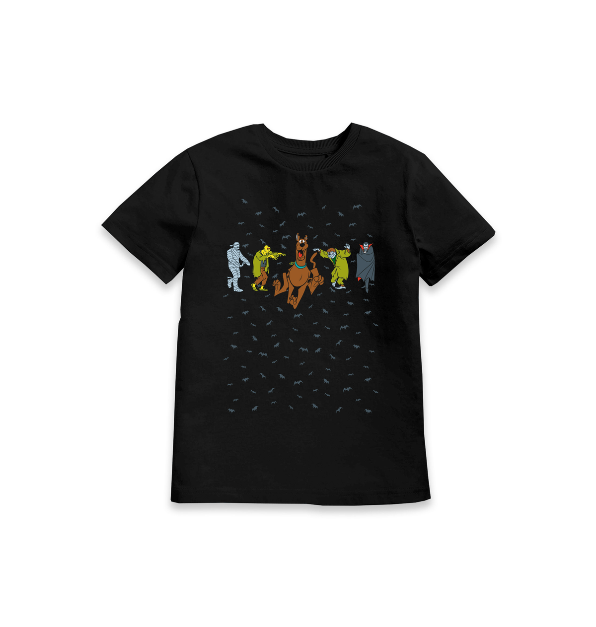 Black Printed Kids T-Shirt Front