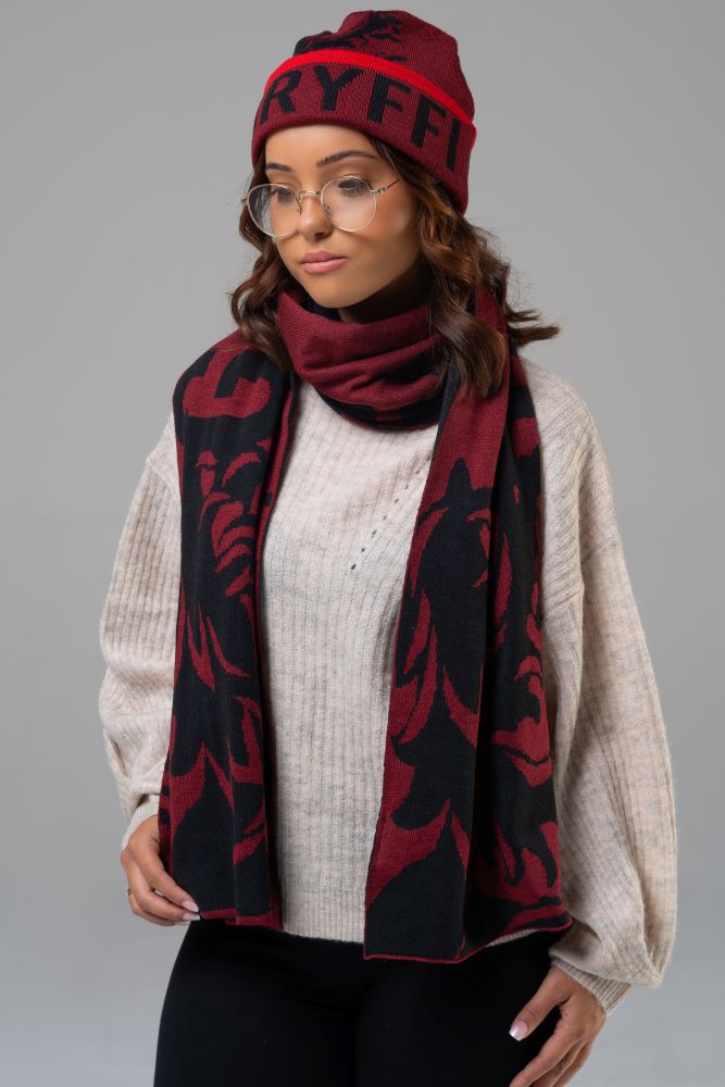 Harry Potter Gryffindor Luxury Adults Beanie & Jacquard Scarf Set