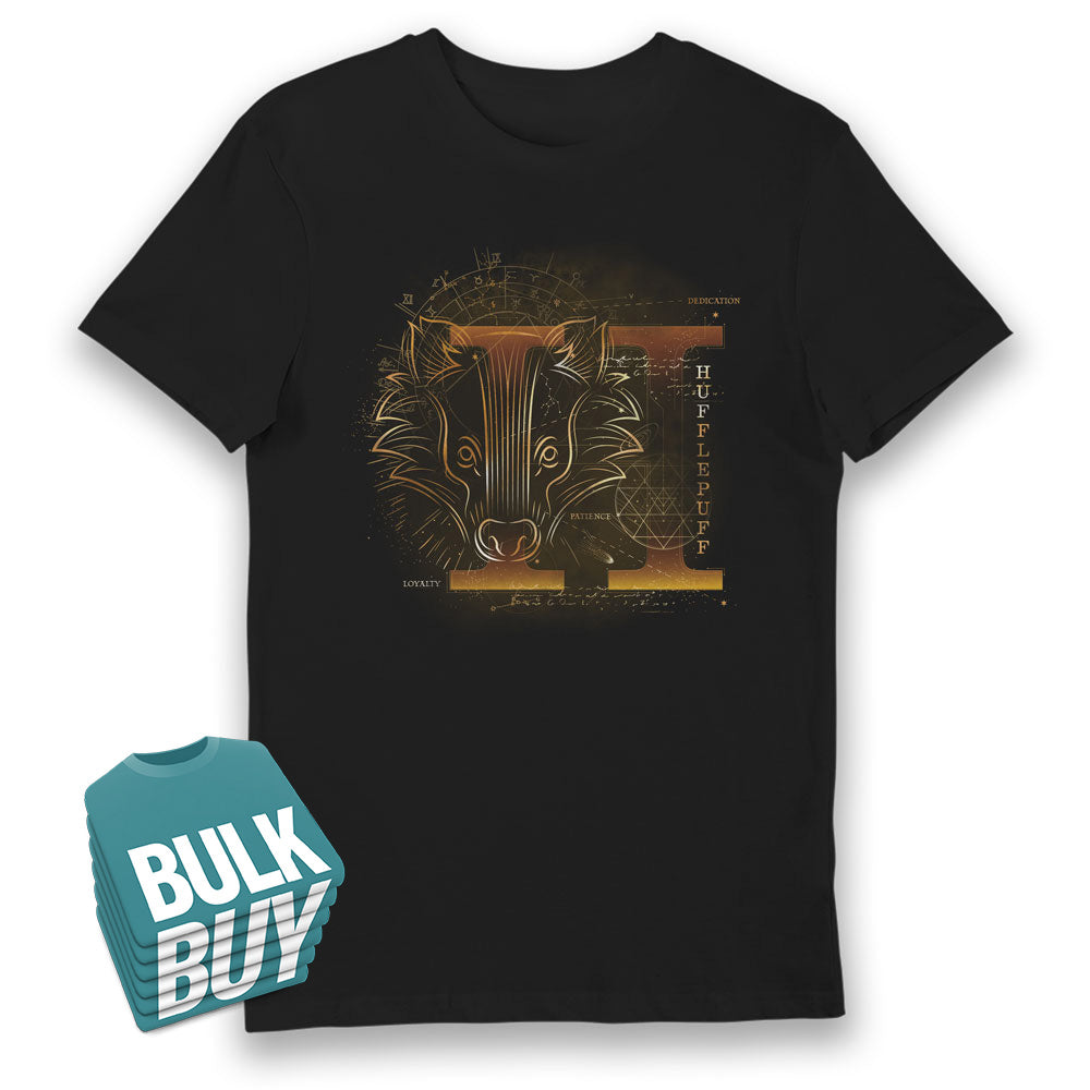Harry Potter Hufflepuff House Glow in The Dark T-Shirt Bulk Buy