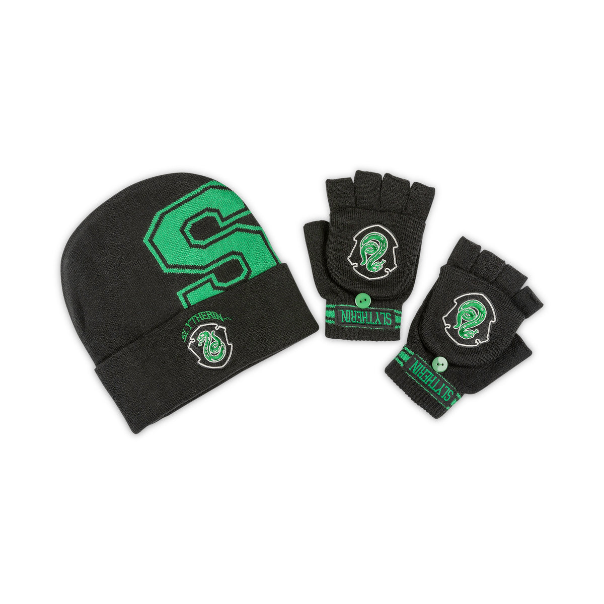 Harry Potter Slytherin Adults Hat & Glove Mitt Combo Set