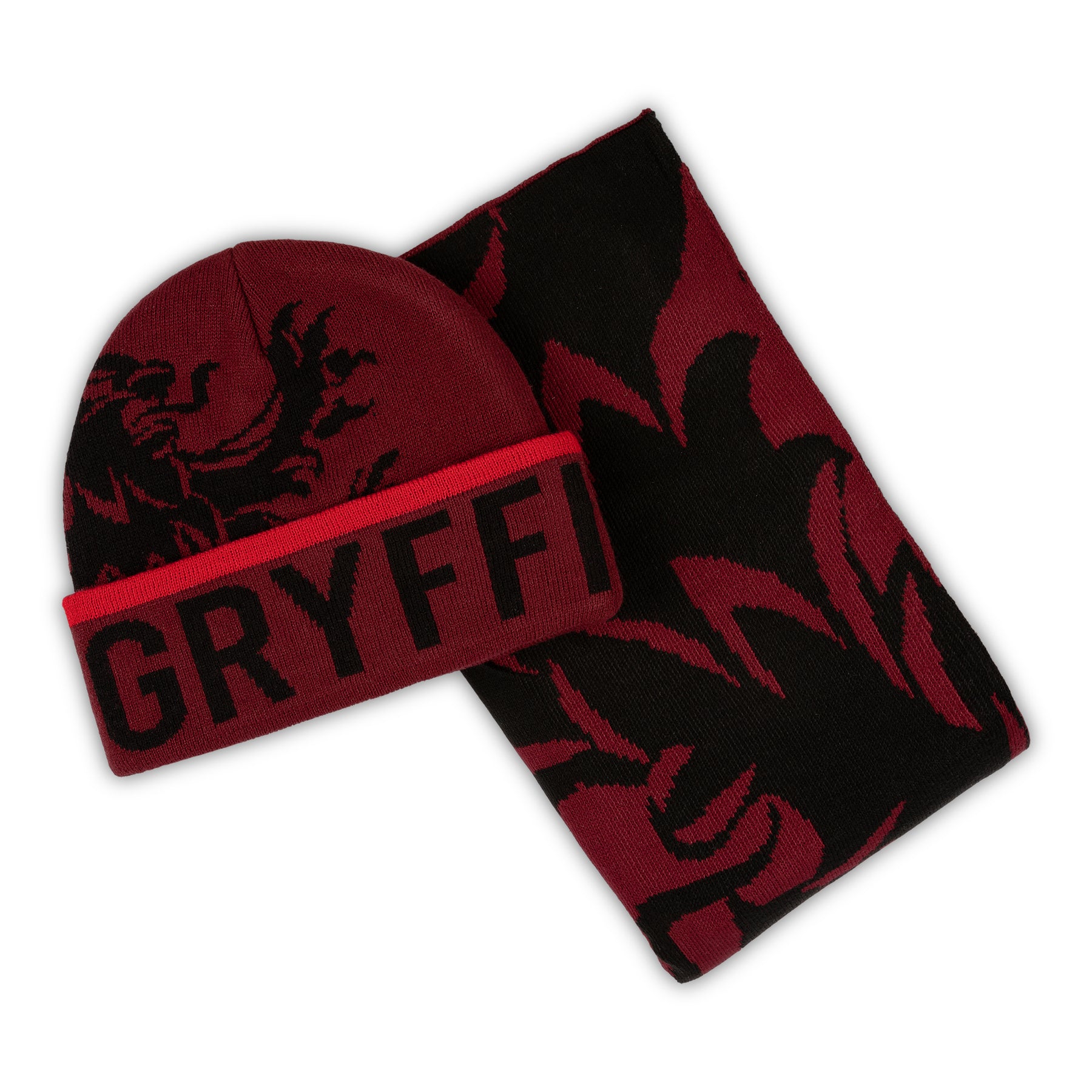 Harry Potter Gryffindor Luxury Adults Beanie & Jacquard Scarf Set