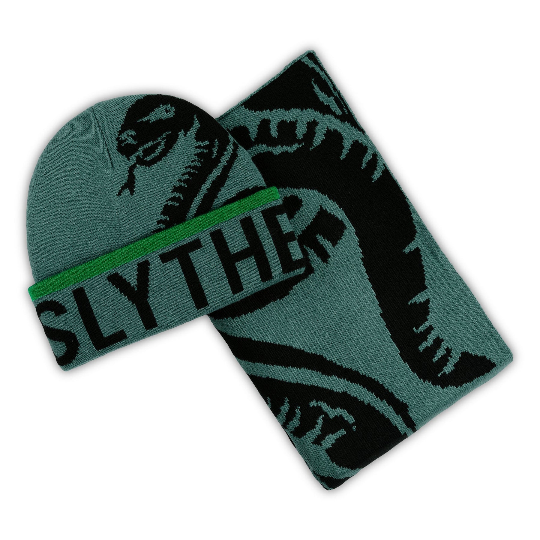 Harry Potter Slytherin Luxury Adults Beanie & Jacquard Scarf Set