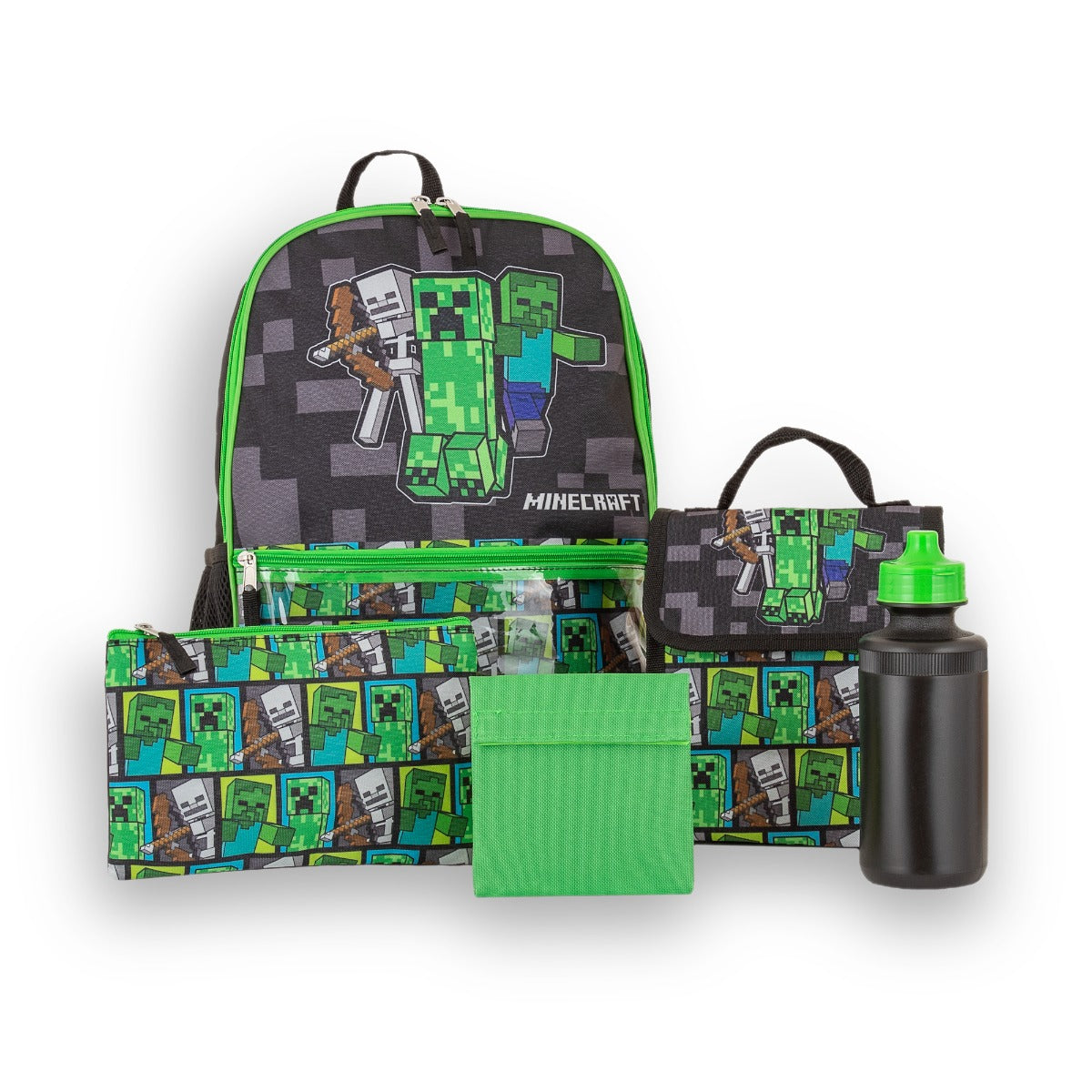 Boys Minecraft Backpack And Lunch Box Set