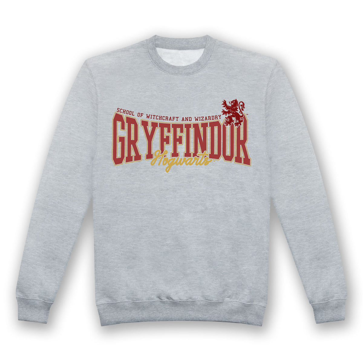 Harry Potter Gryffindor Collegiate Grey Marl Adults Crew