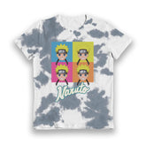 Naruto Faces Tie Dye Blue & White Kids T-Shirt