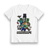Minecraft Characters Tower White Kids T-Shirt