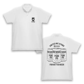 BrewDog United We Stand White Adults Polo Shirt
