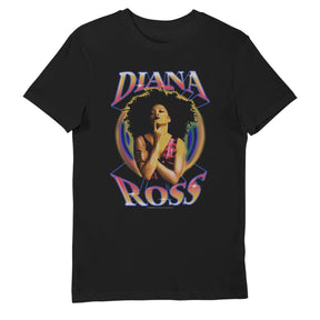 Diana Ross 80's Black Printed Music T-Shirt