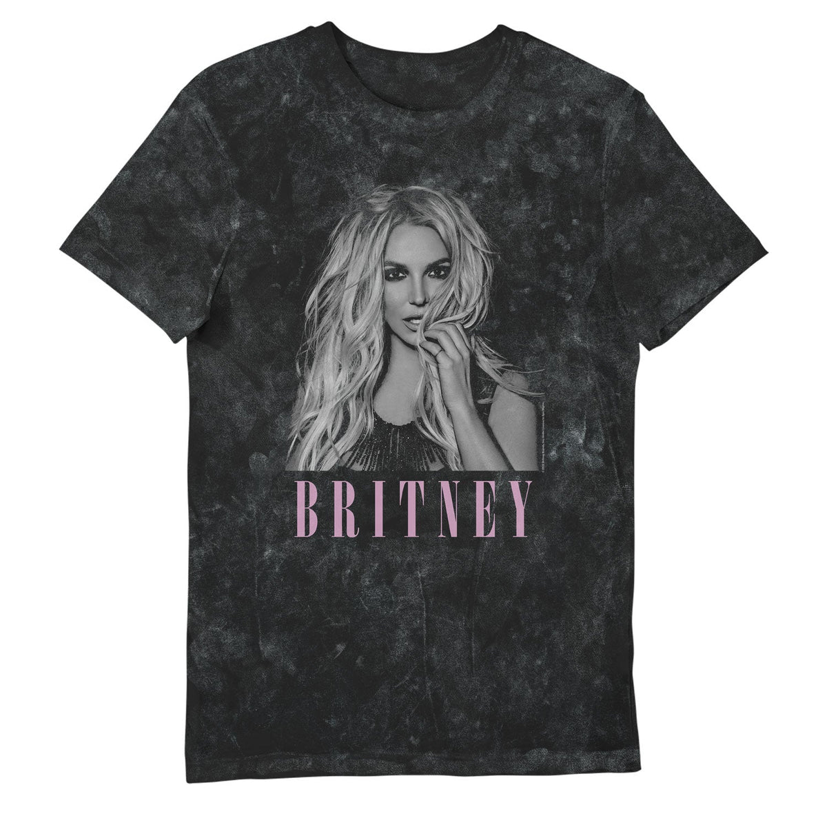 Britney Face Black- Snow Wash Printed Music T-Shirt