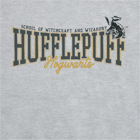 Harry Potter Hufflepuff Collegiate Grey Marl Adults Crew