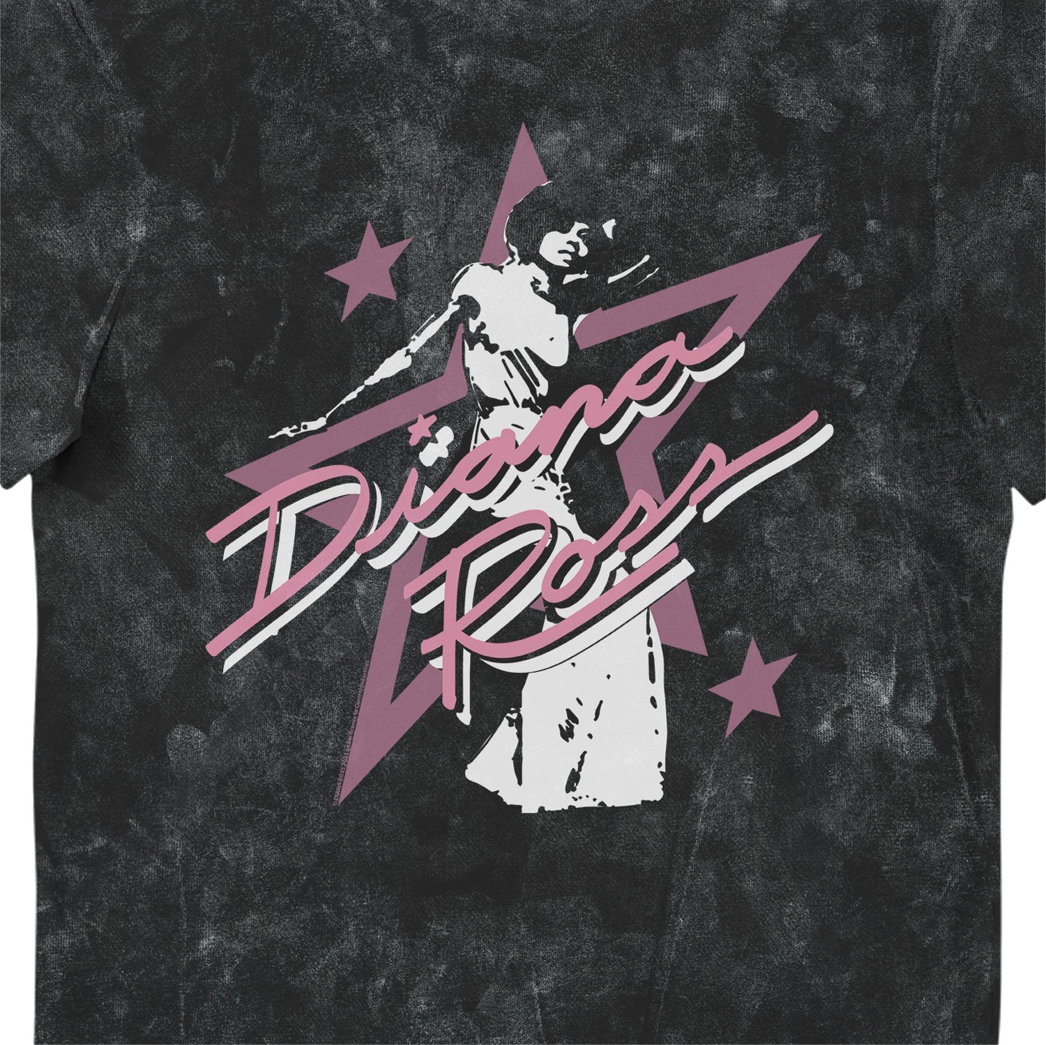 Diana Ross Star Pink Black Snow Wash Printed Music T-Shirt