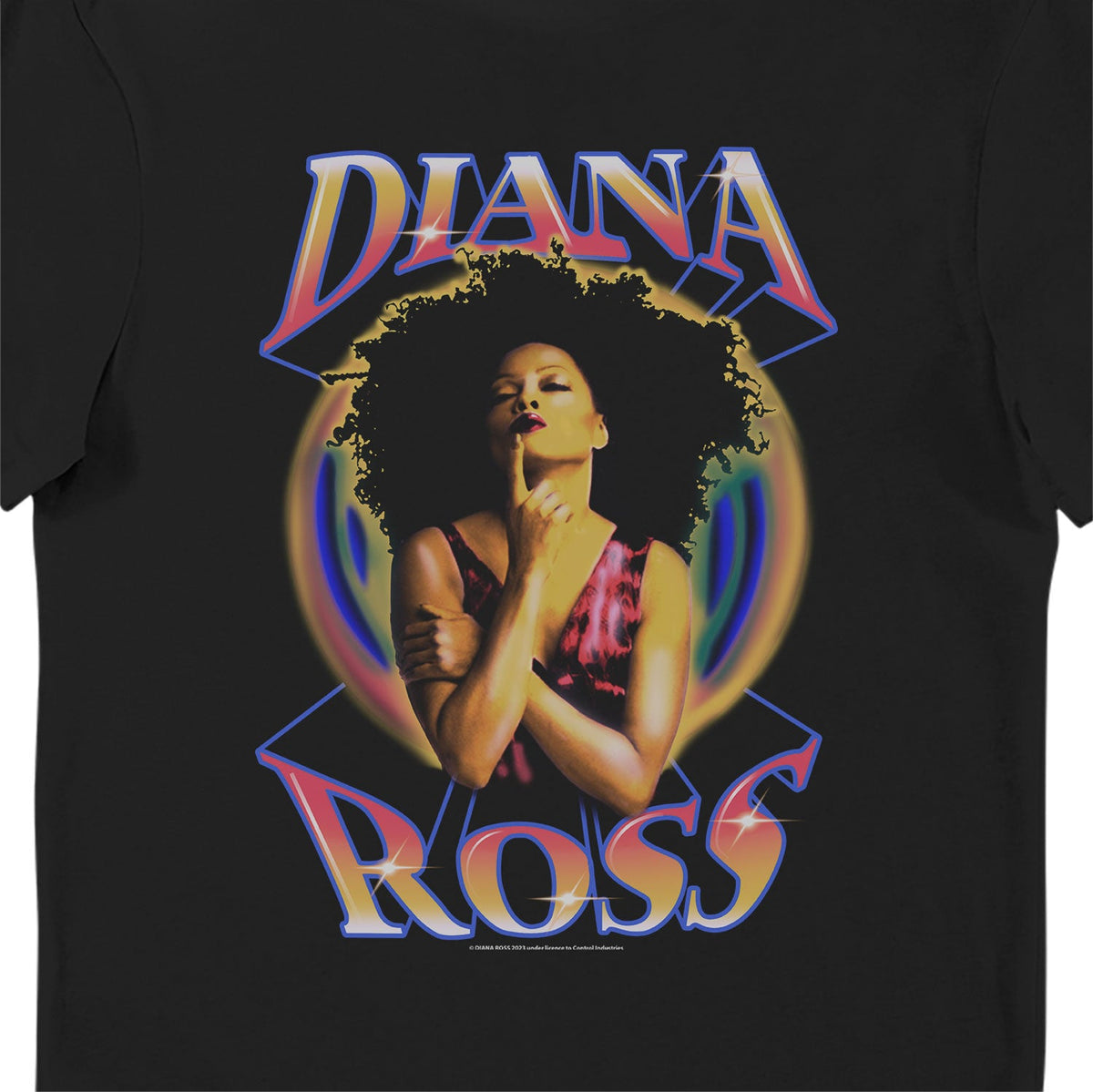 Diana Ross 80's Black Printed Music T-Shirt
