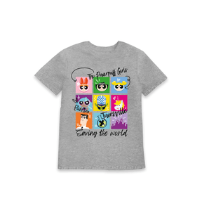 Grey Marl Printed Kids T-Shirt Front