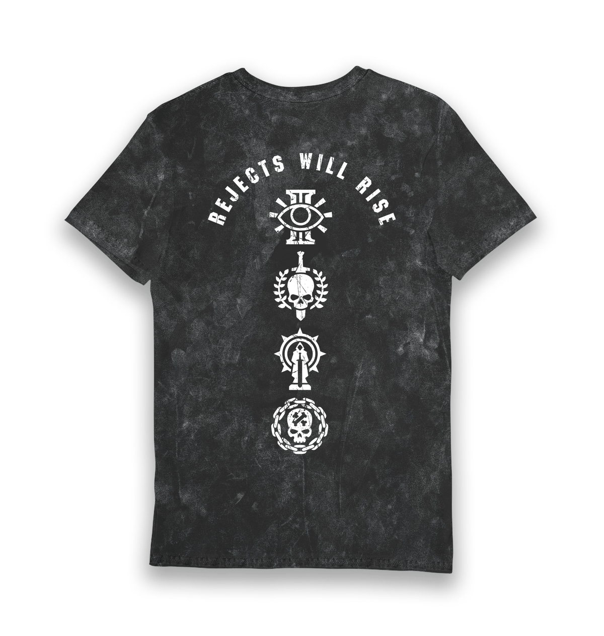 Black Snow Wash Printed T-shirt Back