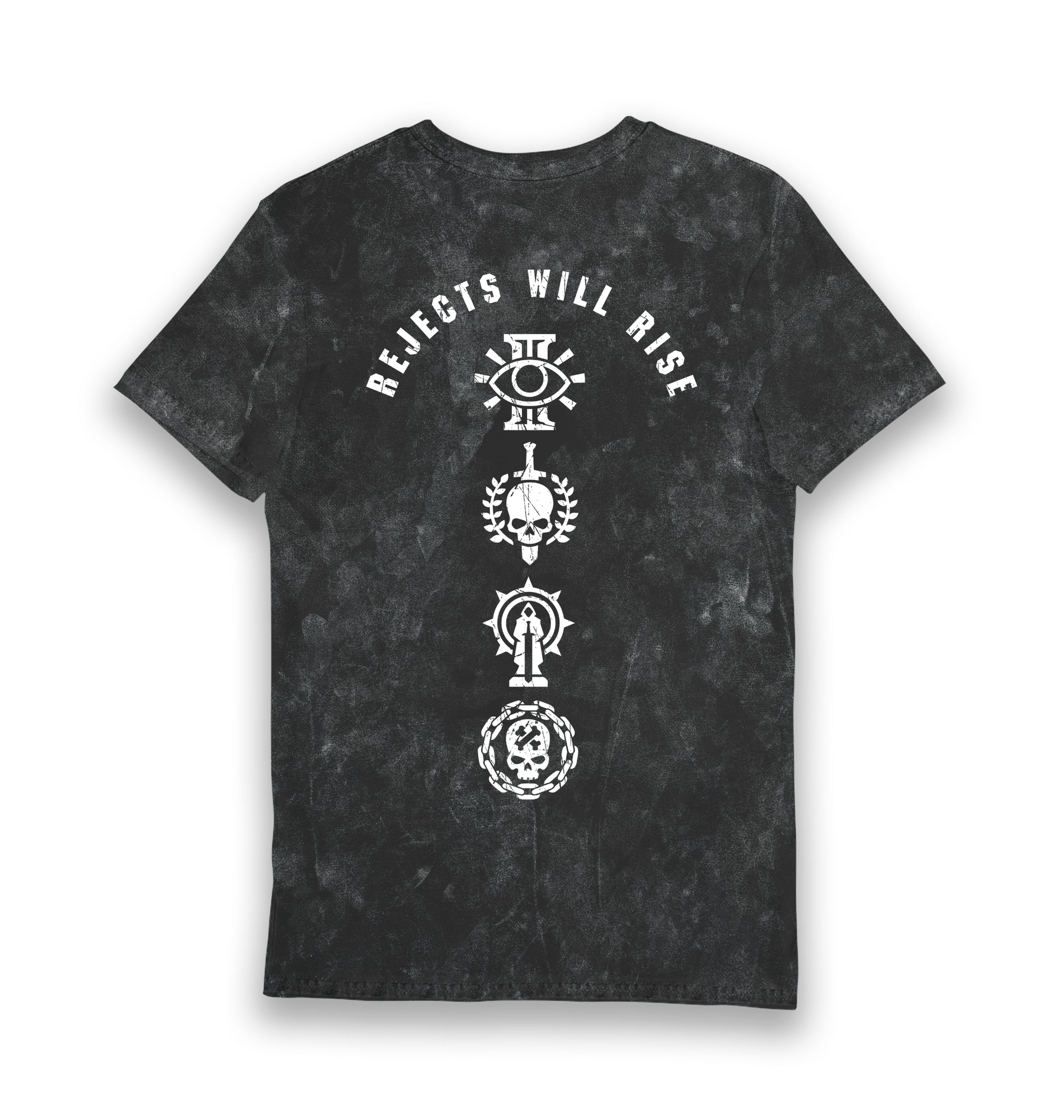 Black Snow Wash Printed T-shirt Back