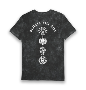 Black Snow Wash Printed T-shirt Back