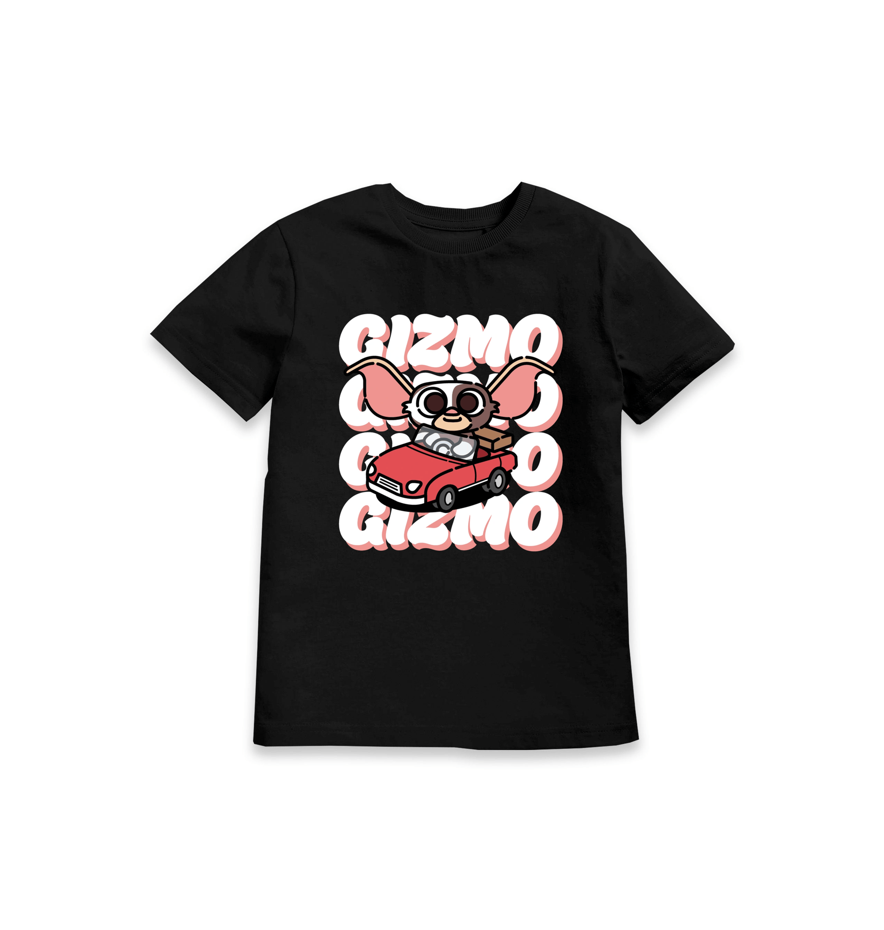 Black Printed Kids T-Shirt Front