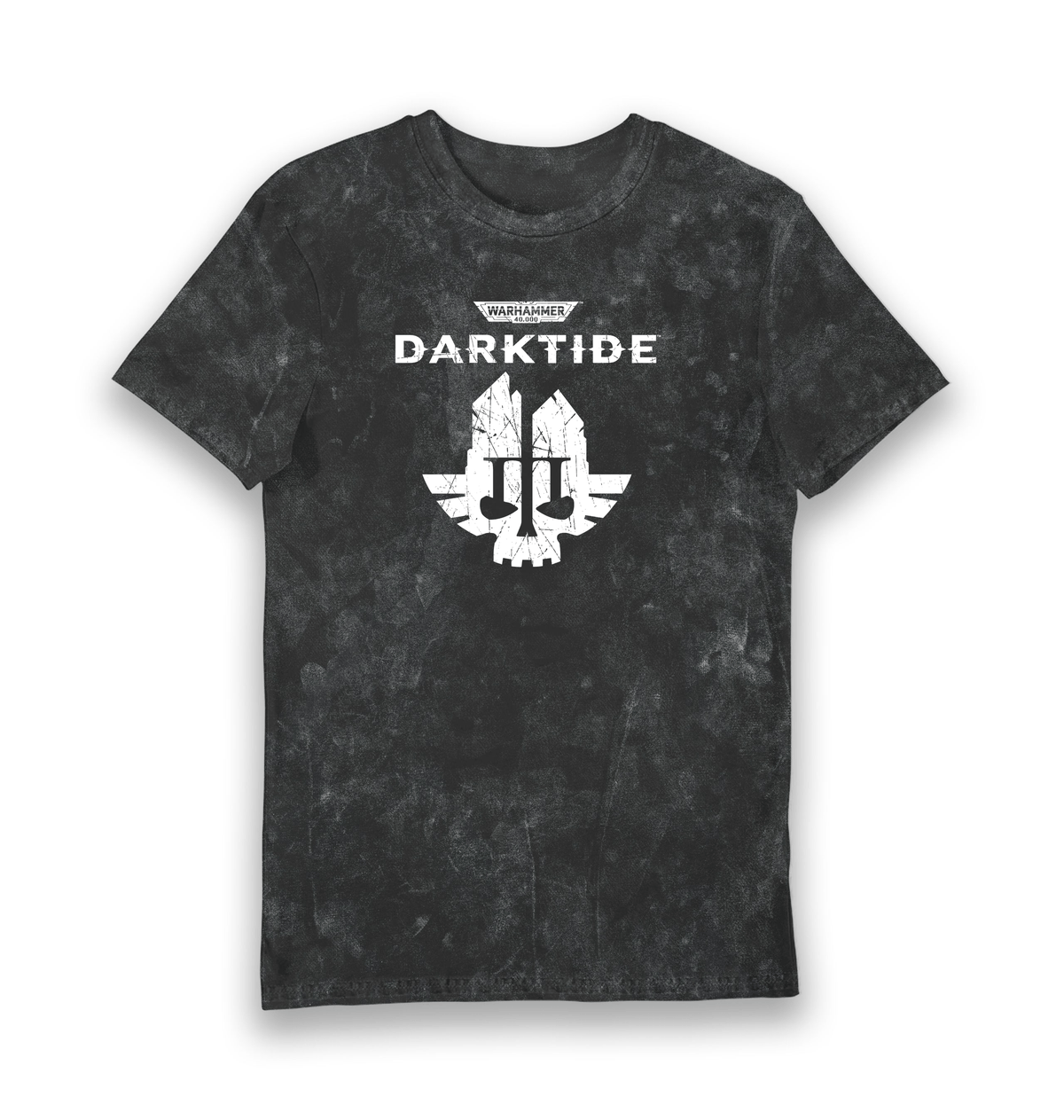 Black Snow Wash Printed T-shirt Front