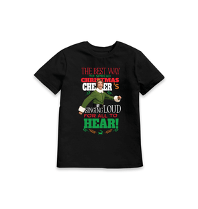 Black Printed Kids T-Shirt Front