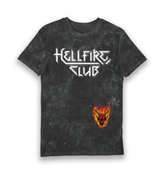 Black Snow Wash Printed T-shirt Front