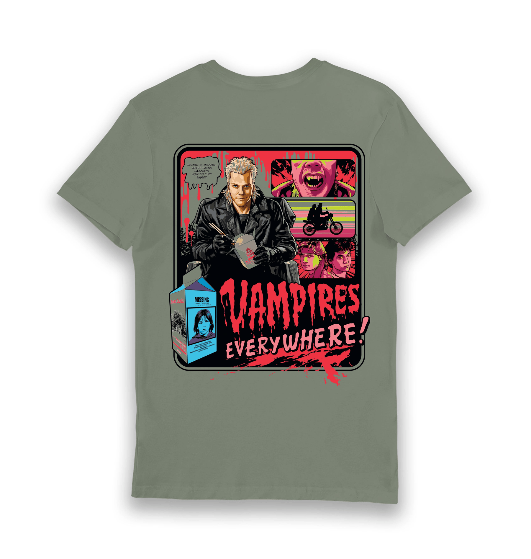 Khaki Printed T-shirt Back