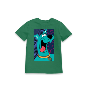 Green Printed Kids T-Shirt Front