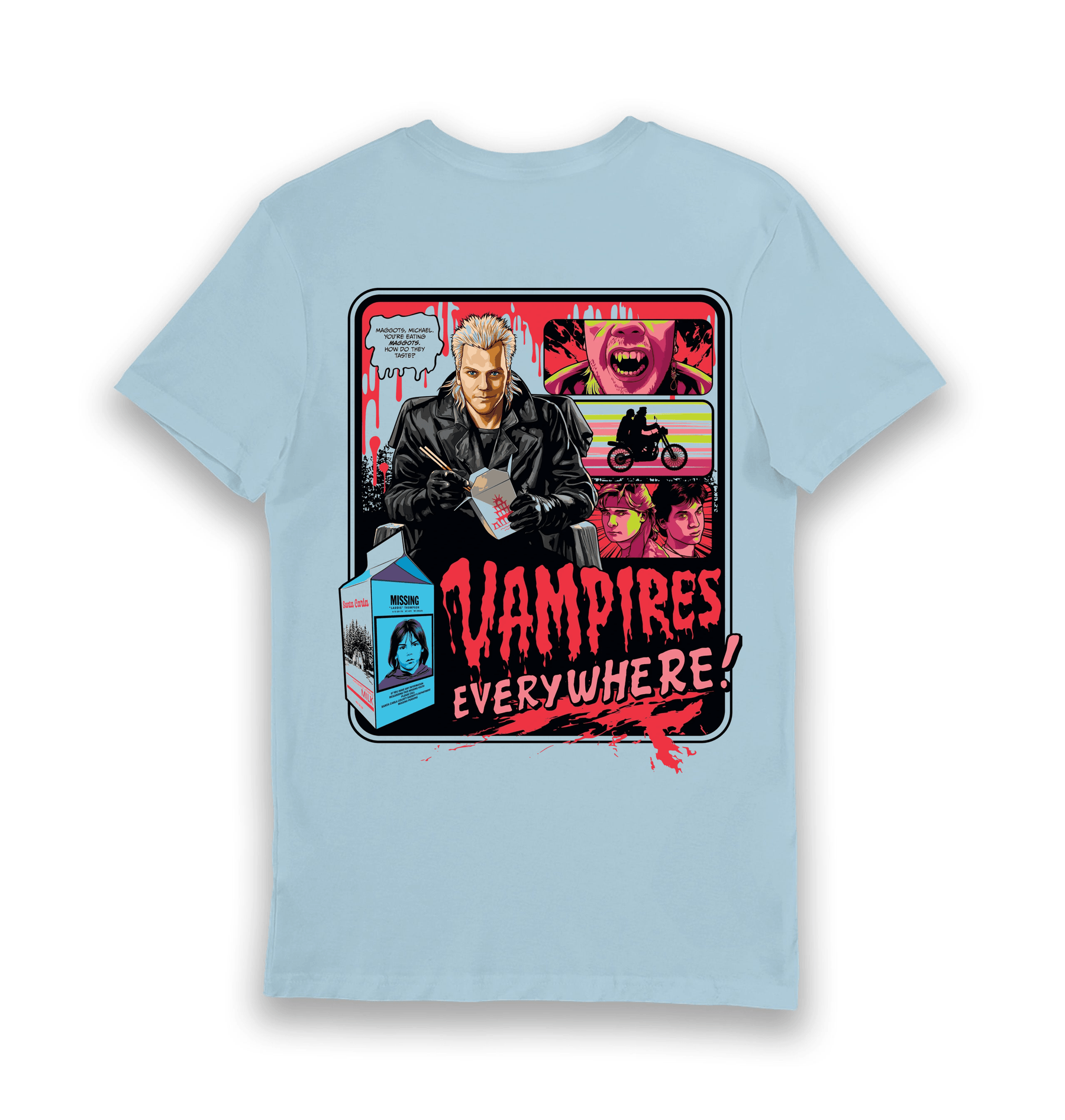 Light Blue Printed T-shirt Back