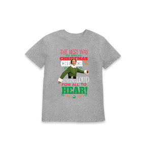 Grey Marl Printed Kids T-Shirt Front