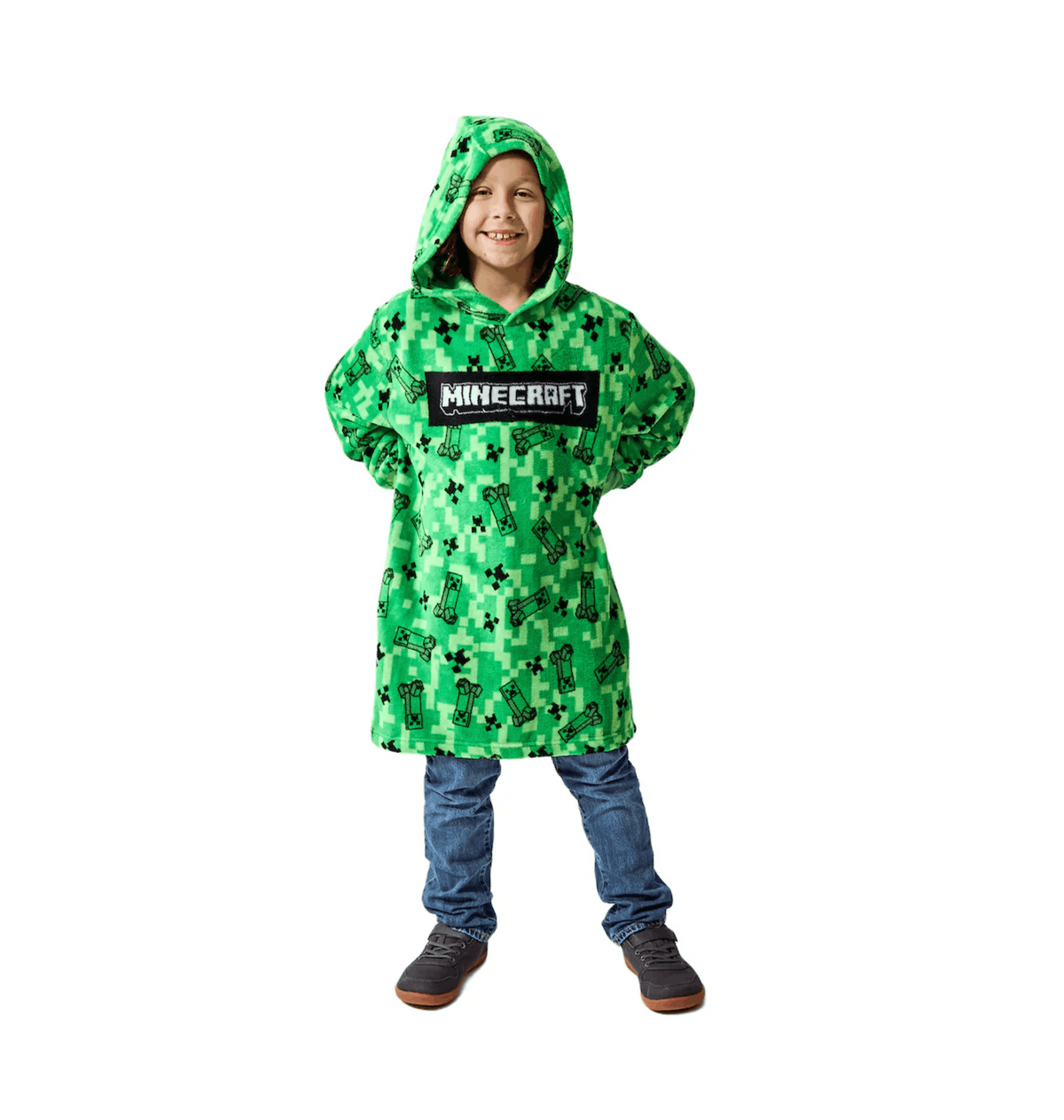 Green Printed Hoody Front