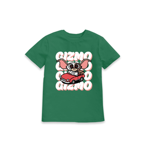 Green Printed Kids T-Shirt Front