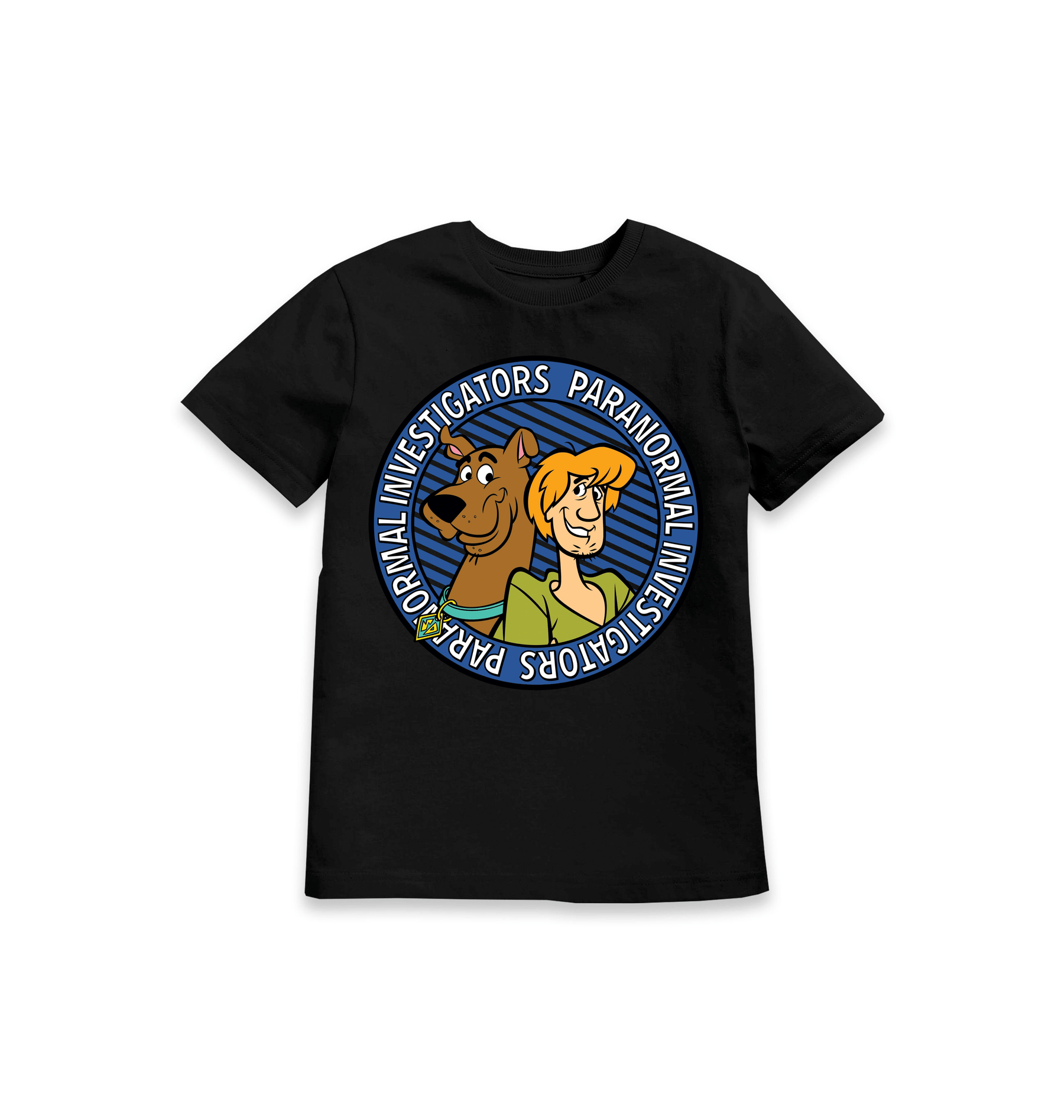 Black Printed Kids T-Shirt Front