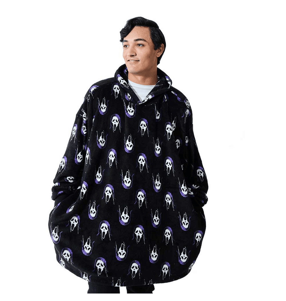 Black Printed Hoody Front