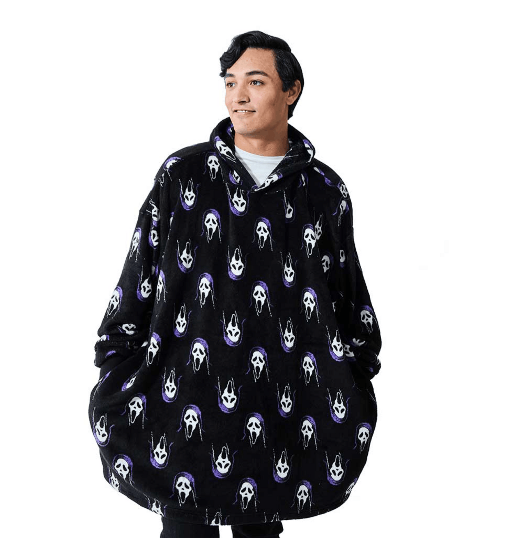 Black Printed Hoody Front