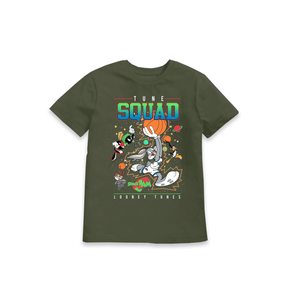 Khaki Printed Kids T-Shirt Front