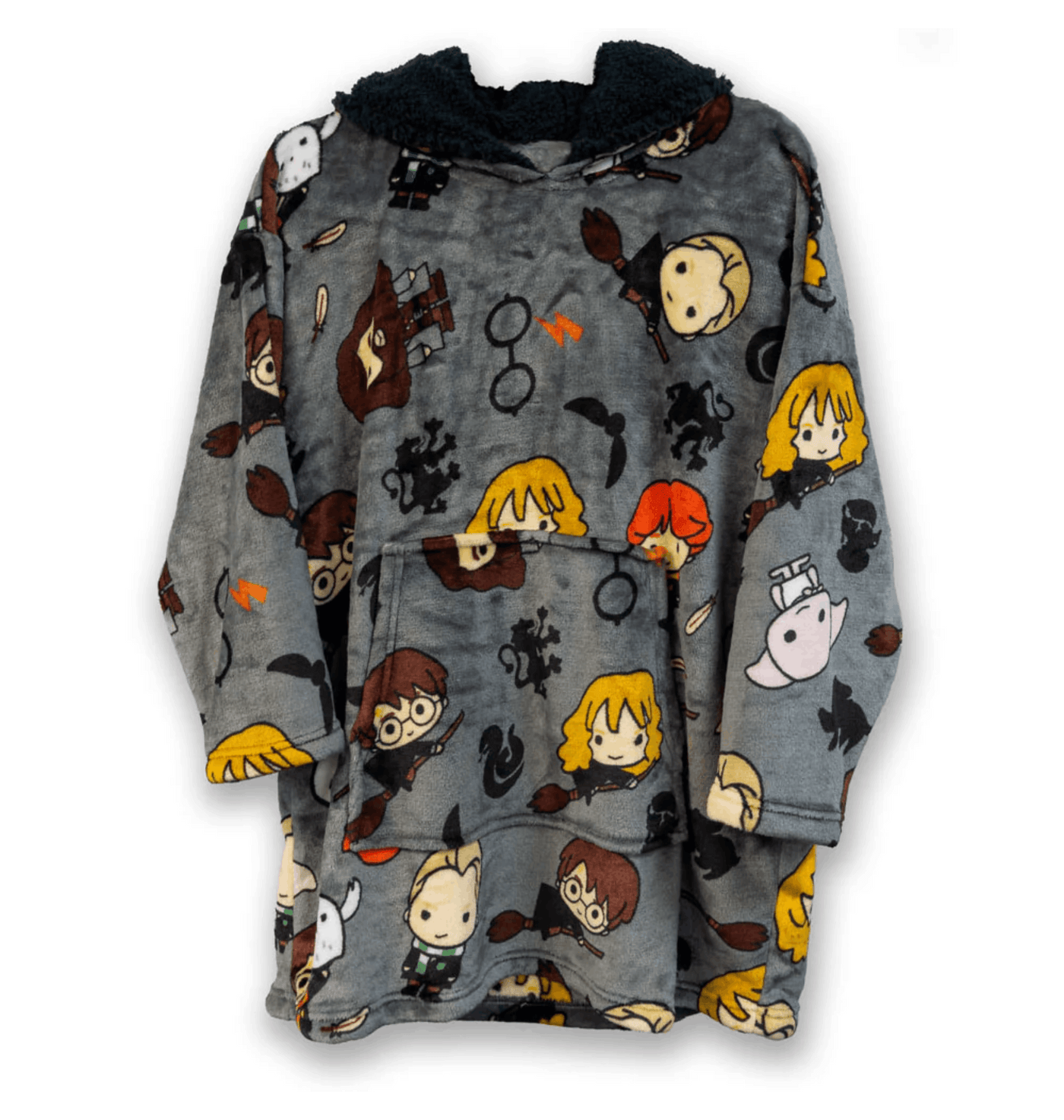 Grey Printed Kids Hoodie Front