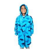 Blue Printed Hoody Front