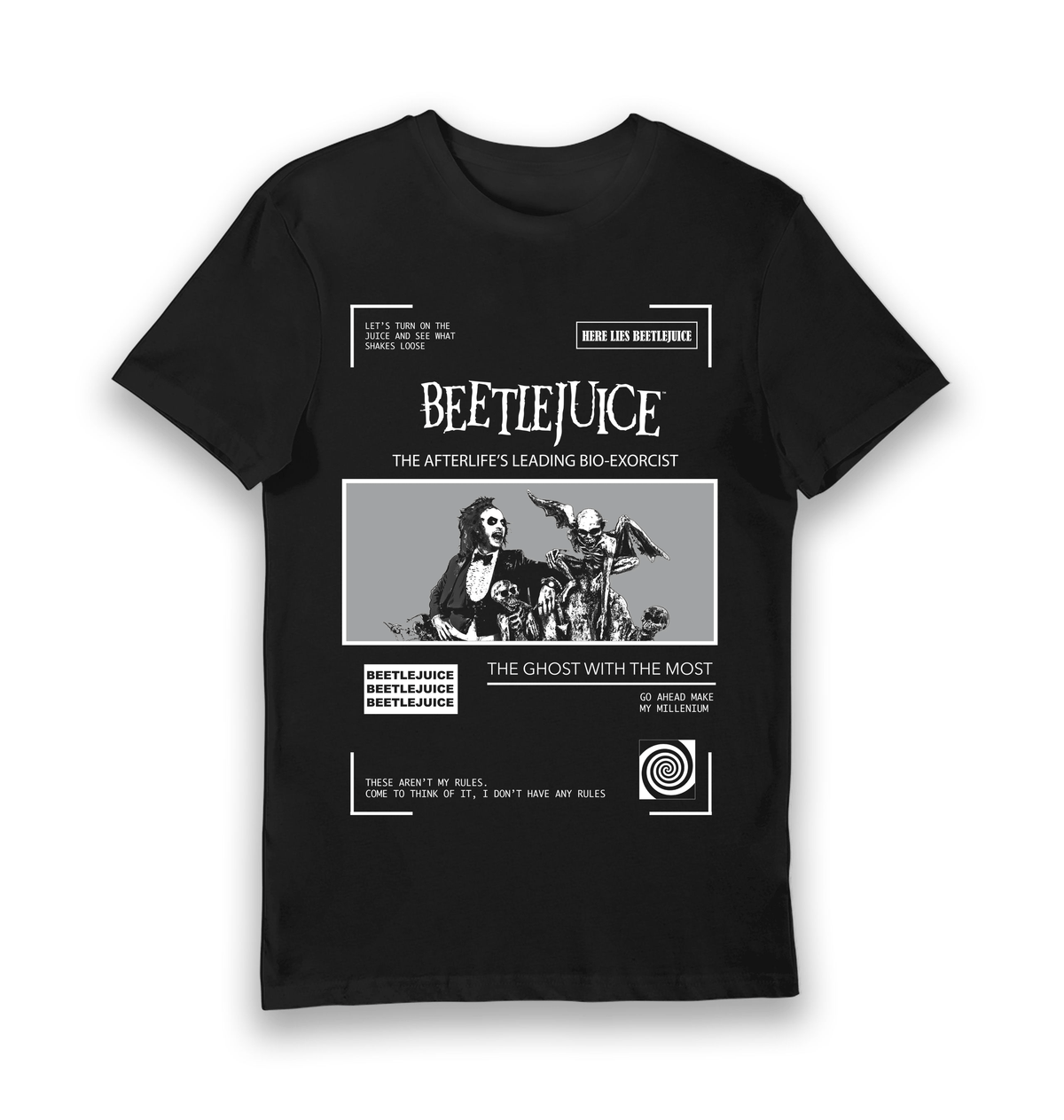 Black Printed T-shirt Front