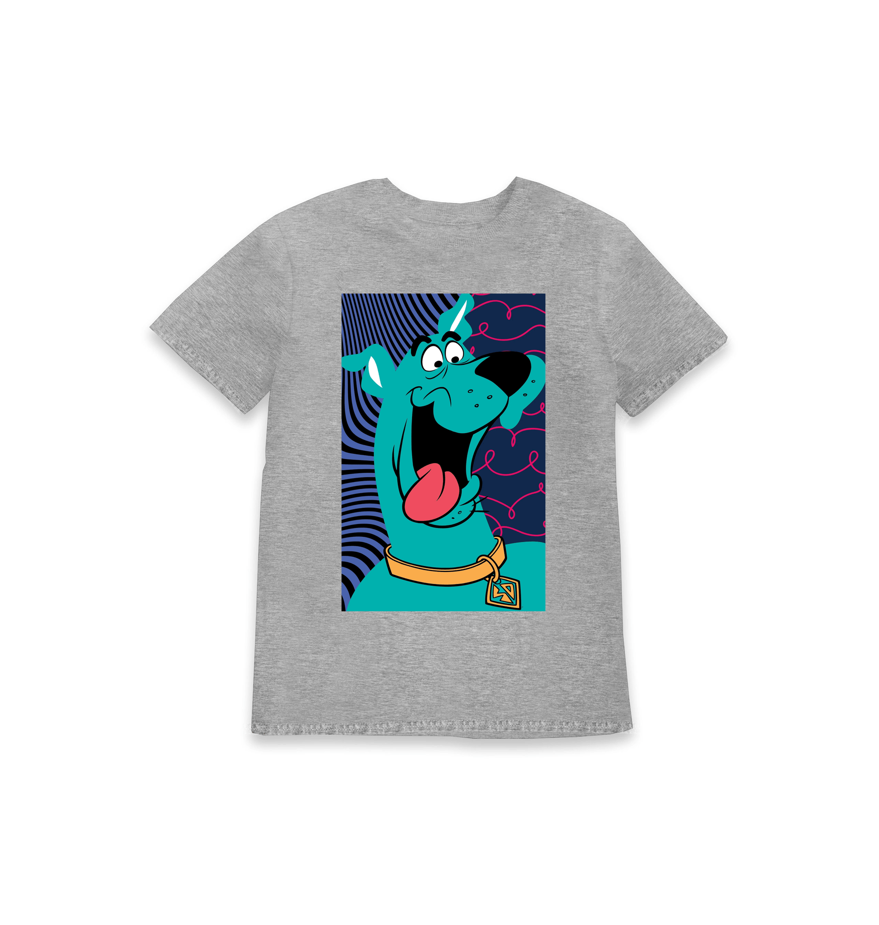 Grey Marl Printed Kids T-Shirt Front