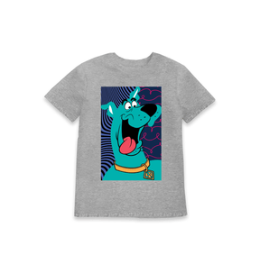 Grey Marl Printed Kids T-Shirt Front