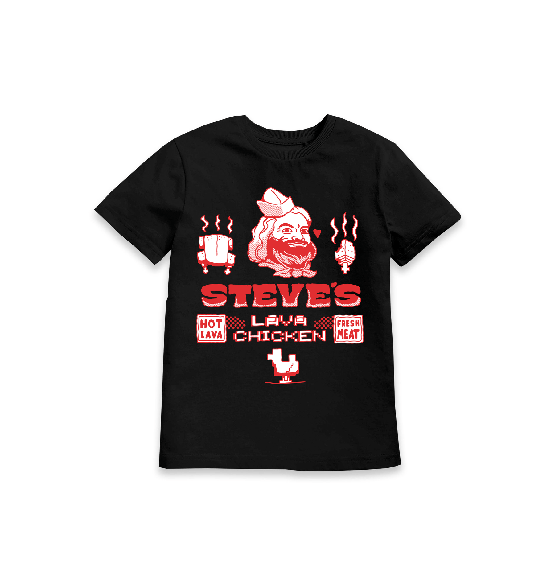 Black Printed Kids T-Shirt Front