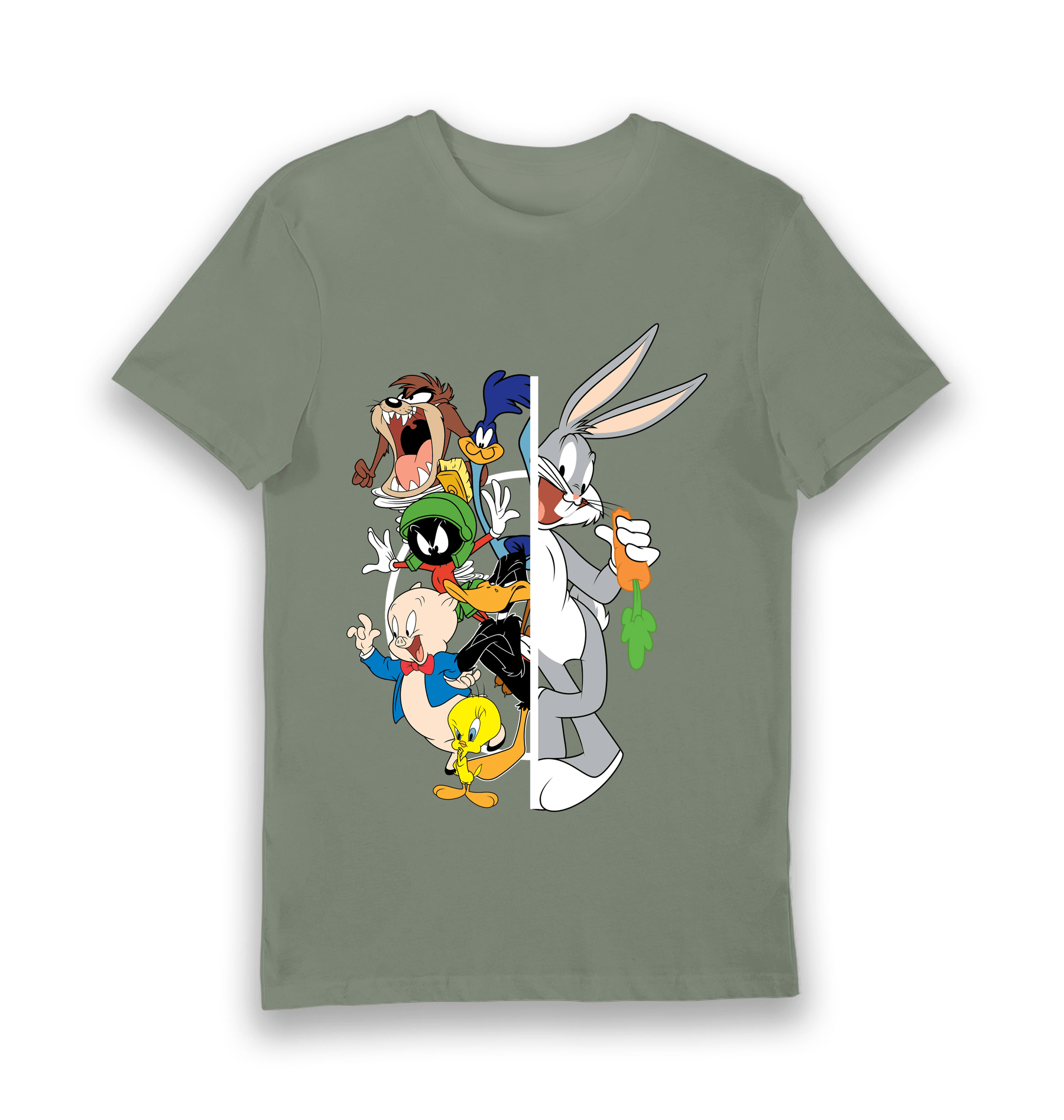 Khaki Printed T-shirt Front