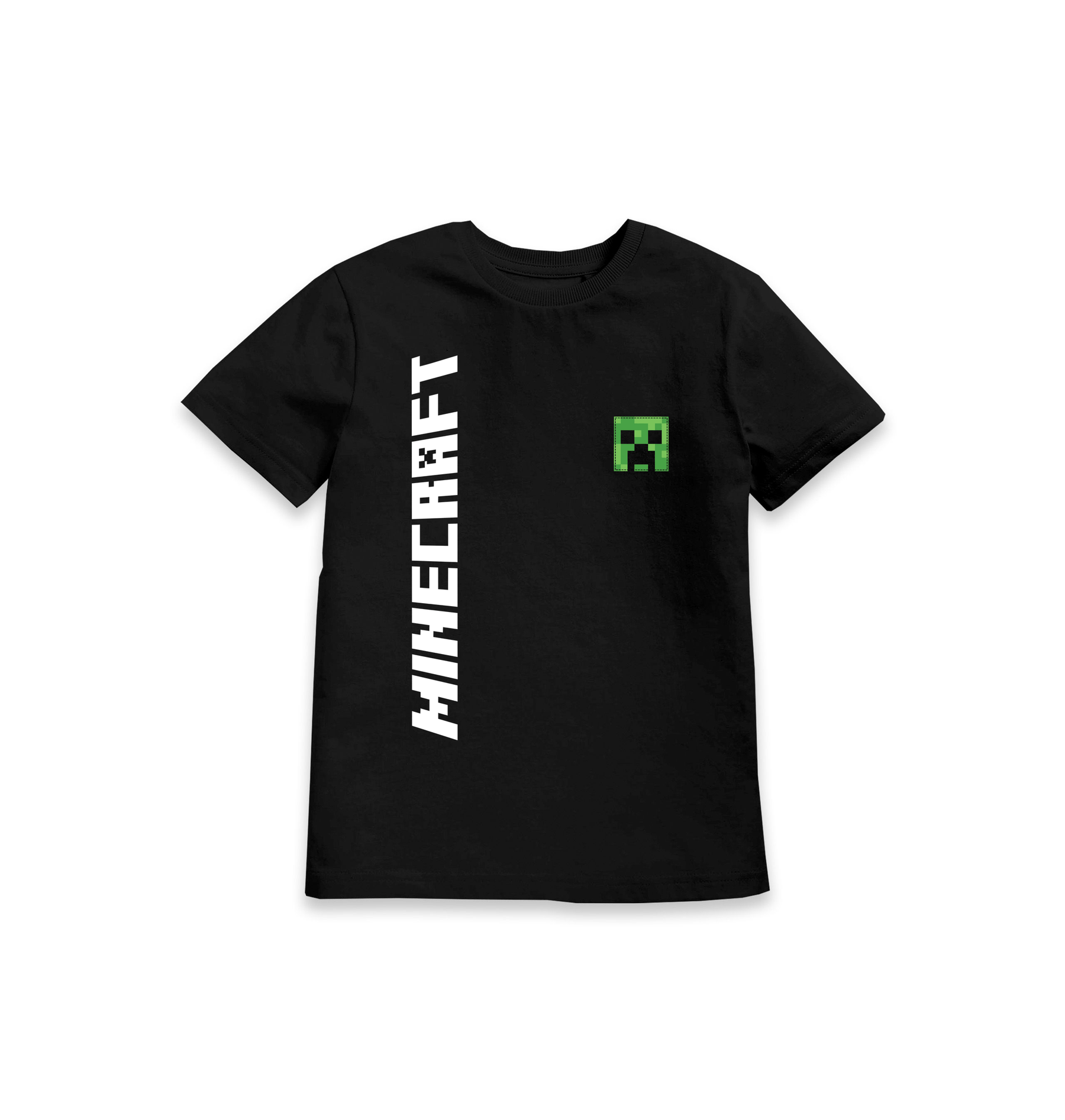 Black Printed Kids T-Shirt Front