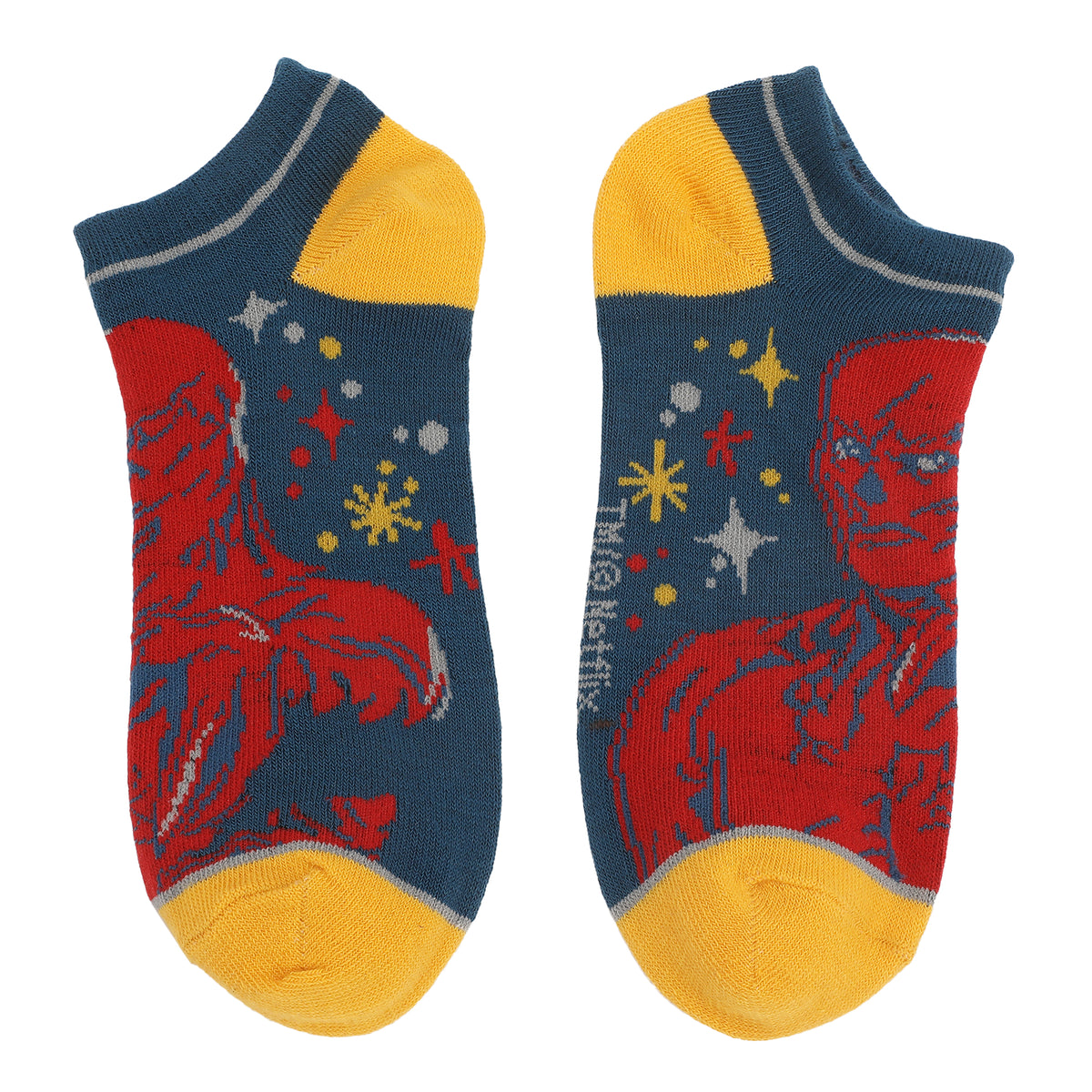 Stranger Things Adult Female Socks – Navy, Red, Yellow & Gray Crew