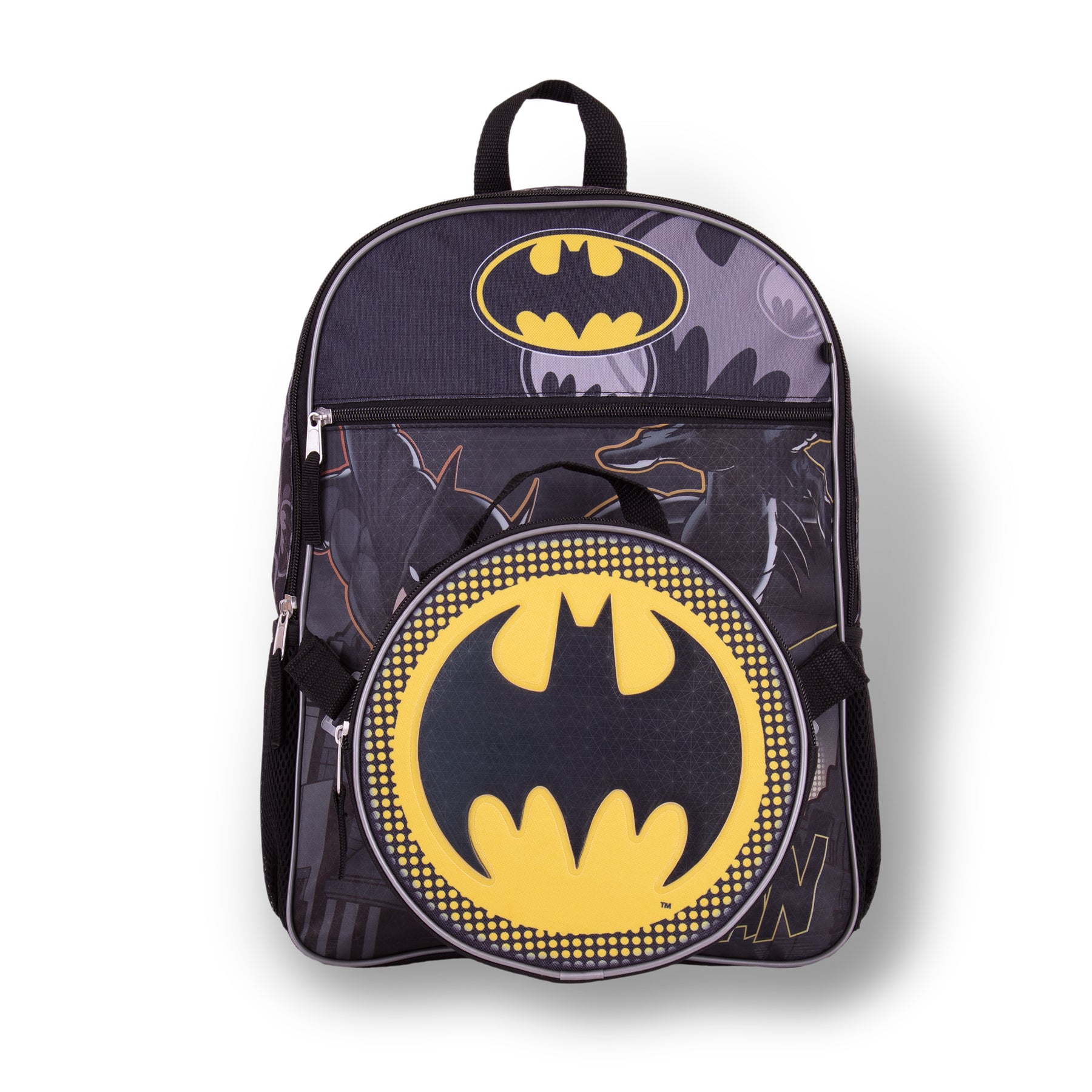 Batman Backpack With Lunch Bag Kids Back To School 4 Piece Set