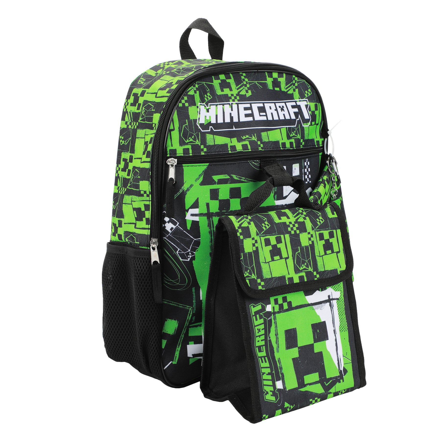 Minecraft Creeper Backpack 5 Piece Set