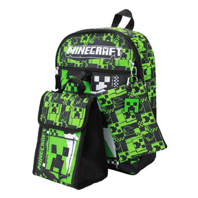 Minecraft Creeper Backpack 5 Piece Set